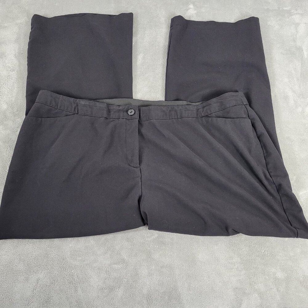Lane Bryant Women's 26P Black Pants Elastic Waist Straight Leg Cropped BLA143E